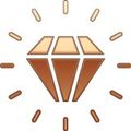 A brown diamond surrounded by smaller diamonds on a white background.