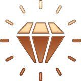 A brown diamond surrounded by smaller diamonds on a white background.