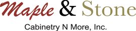 The logo for maple & stone cabinetry n more , inc.