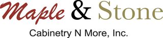 The logo for maple & stone cabinetry n more , inc.