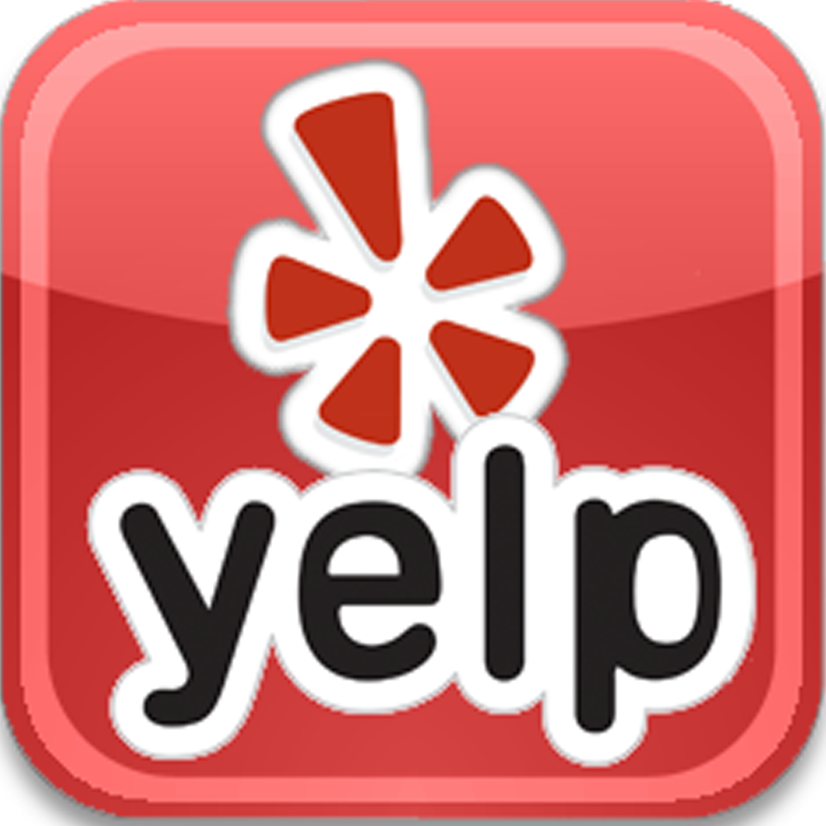 A red yelp icon with a red star
