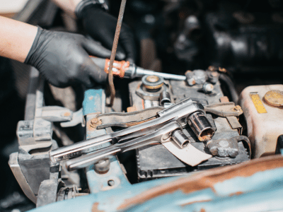 Technician Repairing Radiator