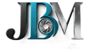 Stylized JBM logo with black, teal, and silver metallic letters, featuring a camera lens in the B