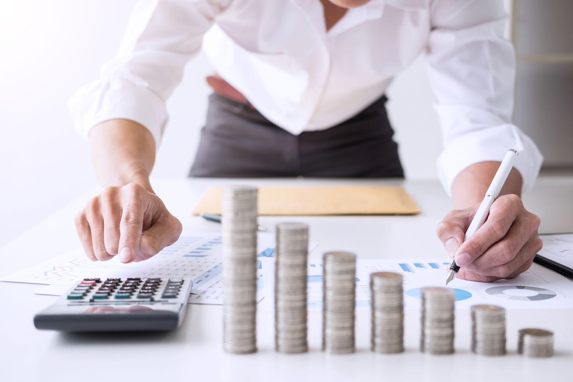 Person working on finances