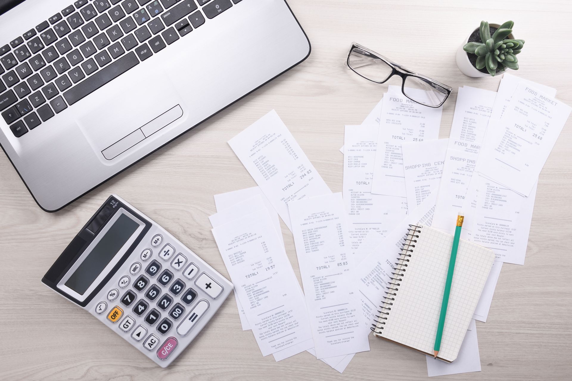 Receipts on table