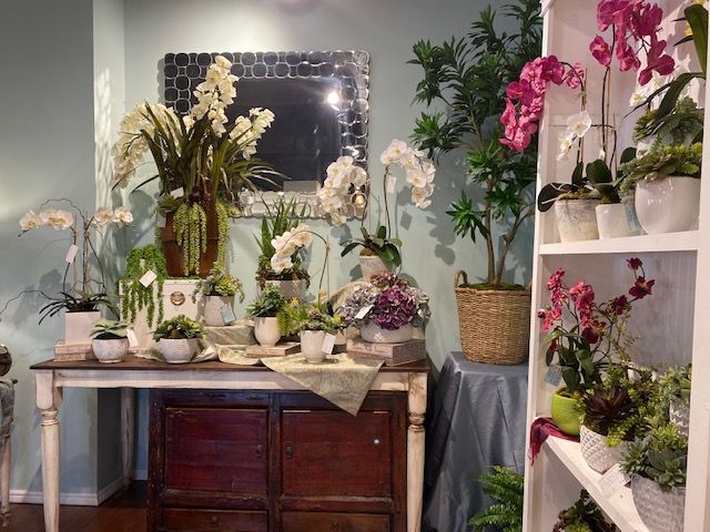 variety of beautiful silk flower arrangements
