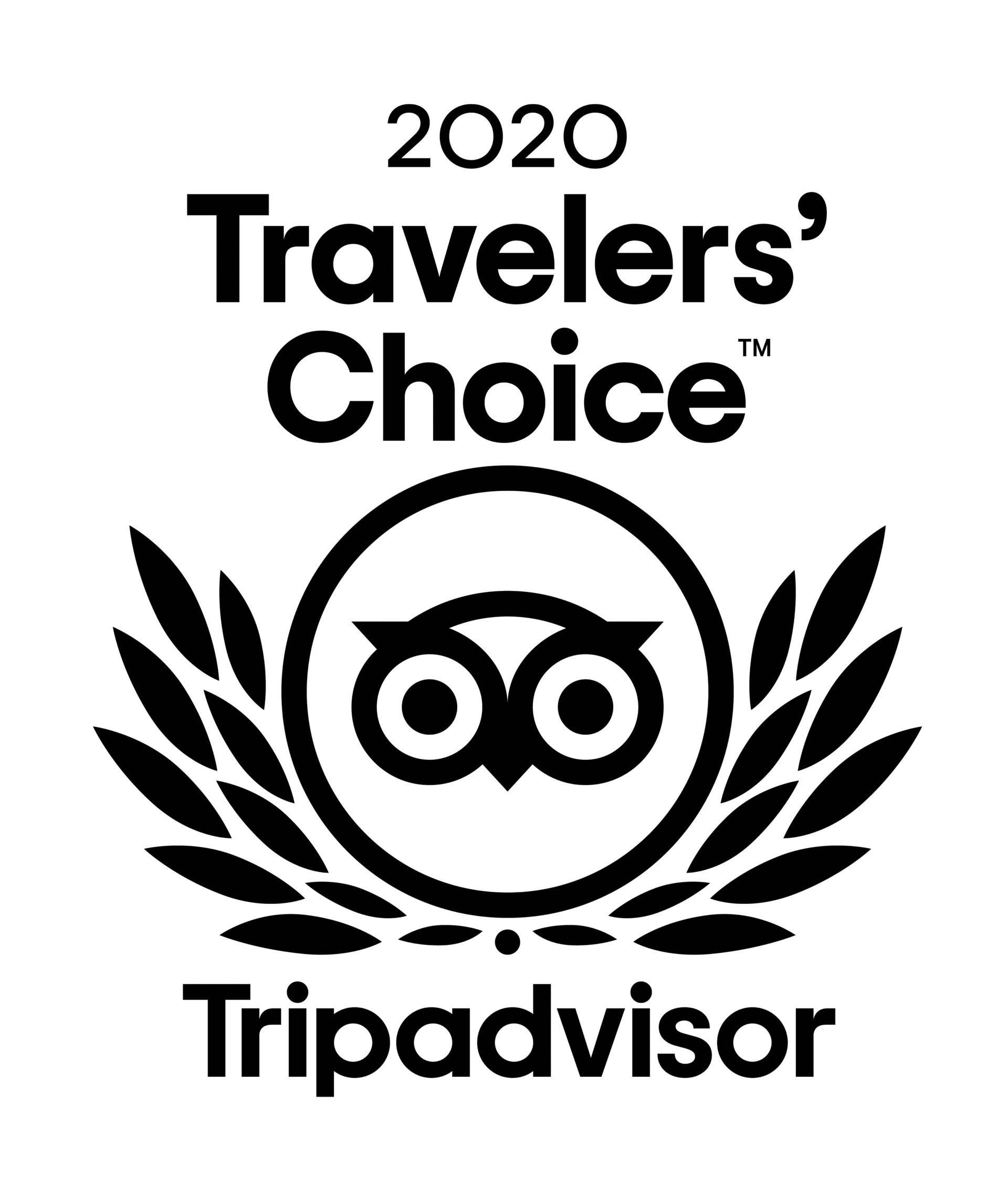 A black and white logo for travelers choice tripadvisor.