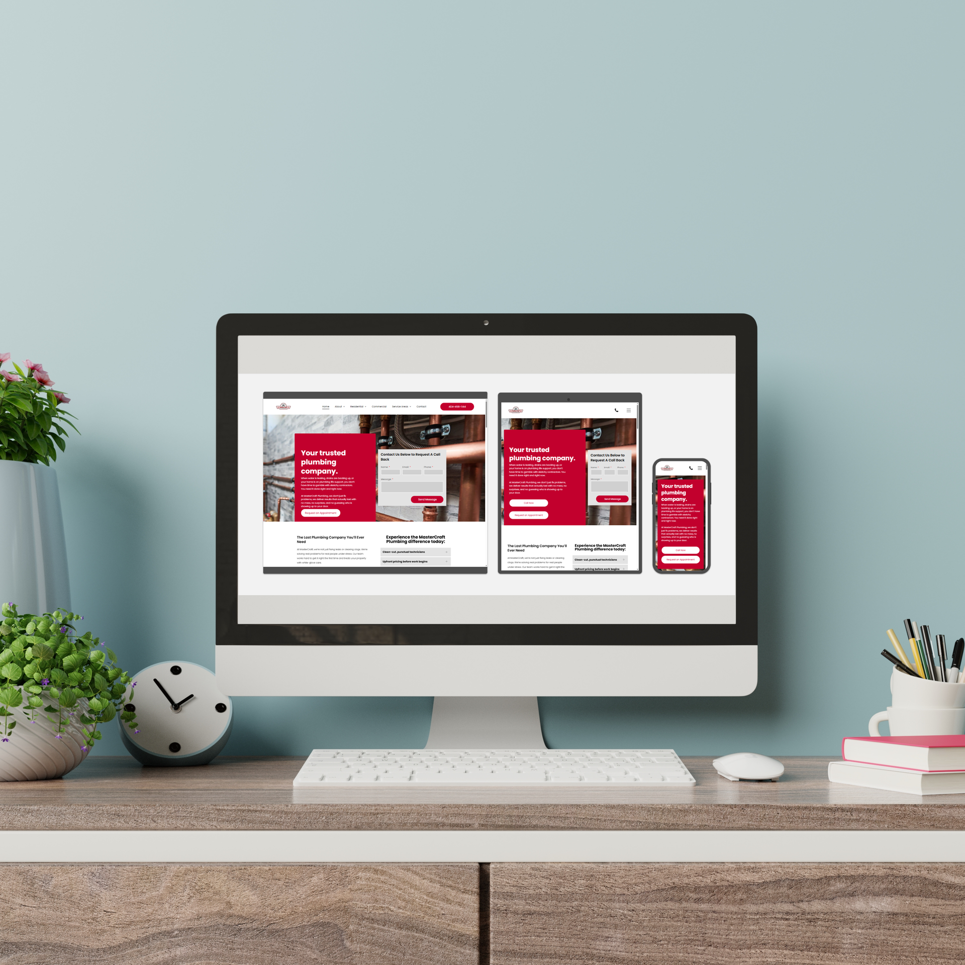 MasterCraft Plumbing Website built by Wilsona Marketing in Jefferson, GA