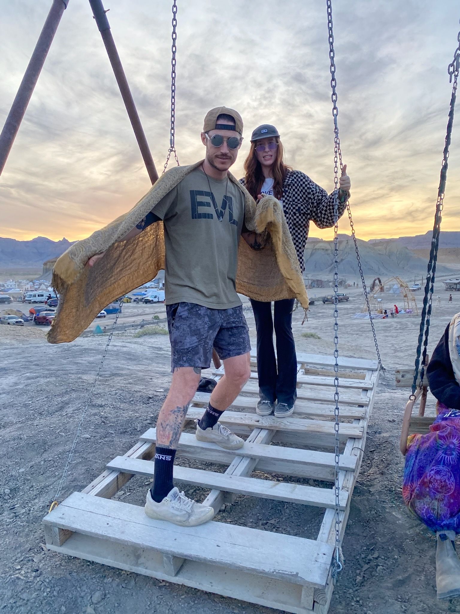Building man crew above the campgrounds