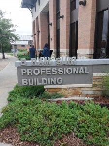 A sign that says professional building in front of a building