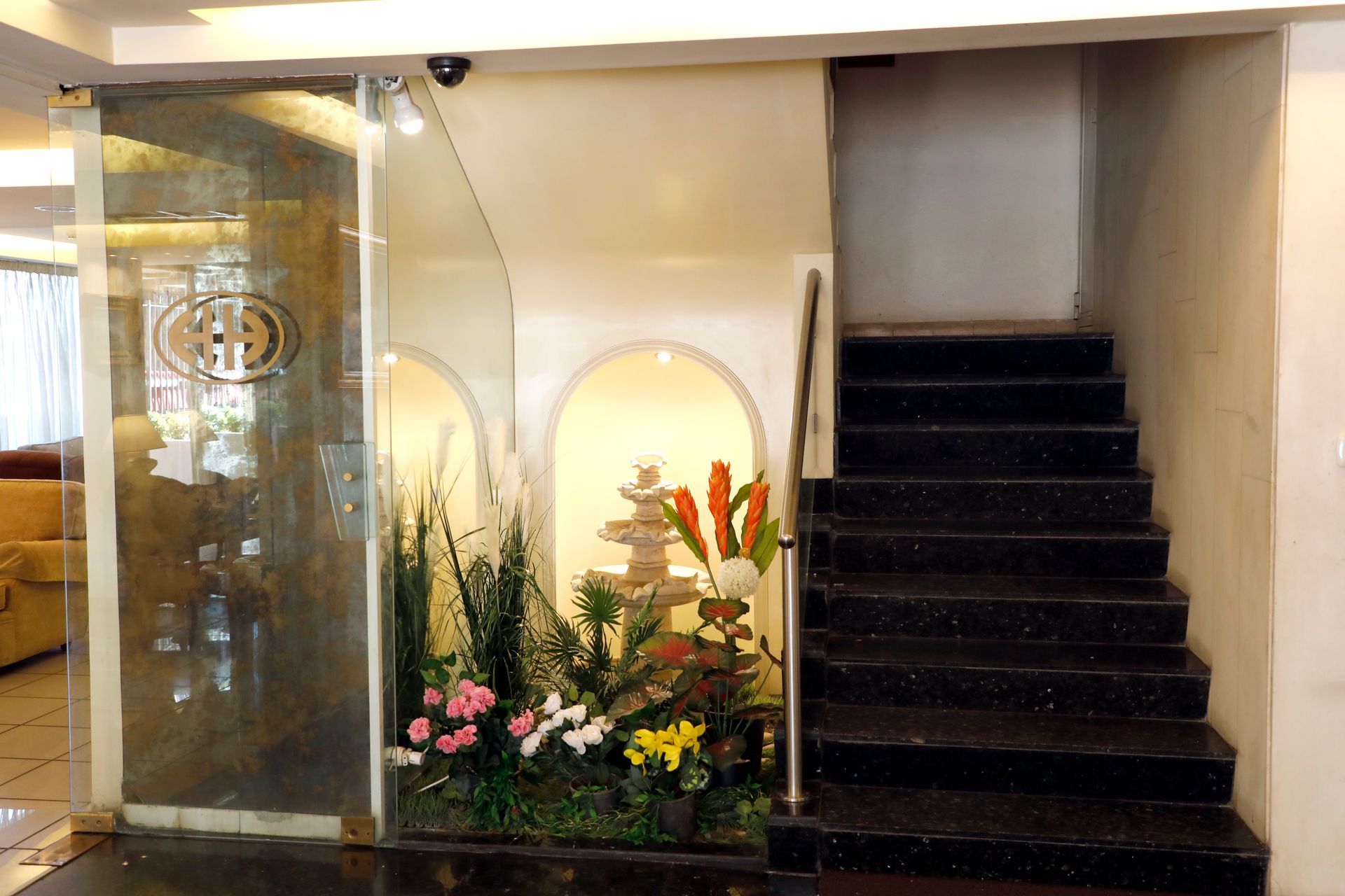 A staircase leading up to the second floor of a building