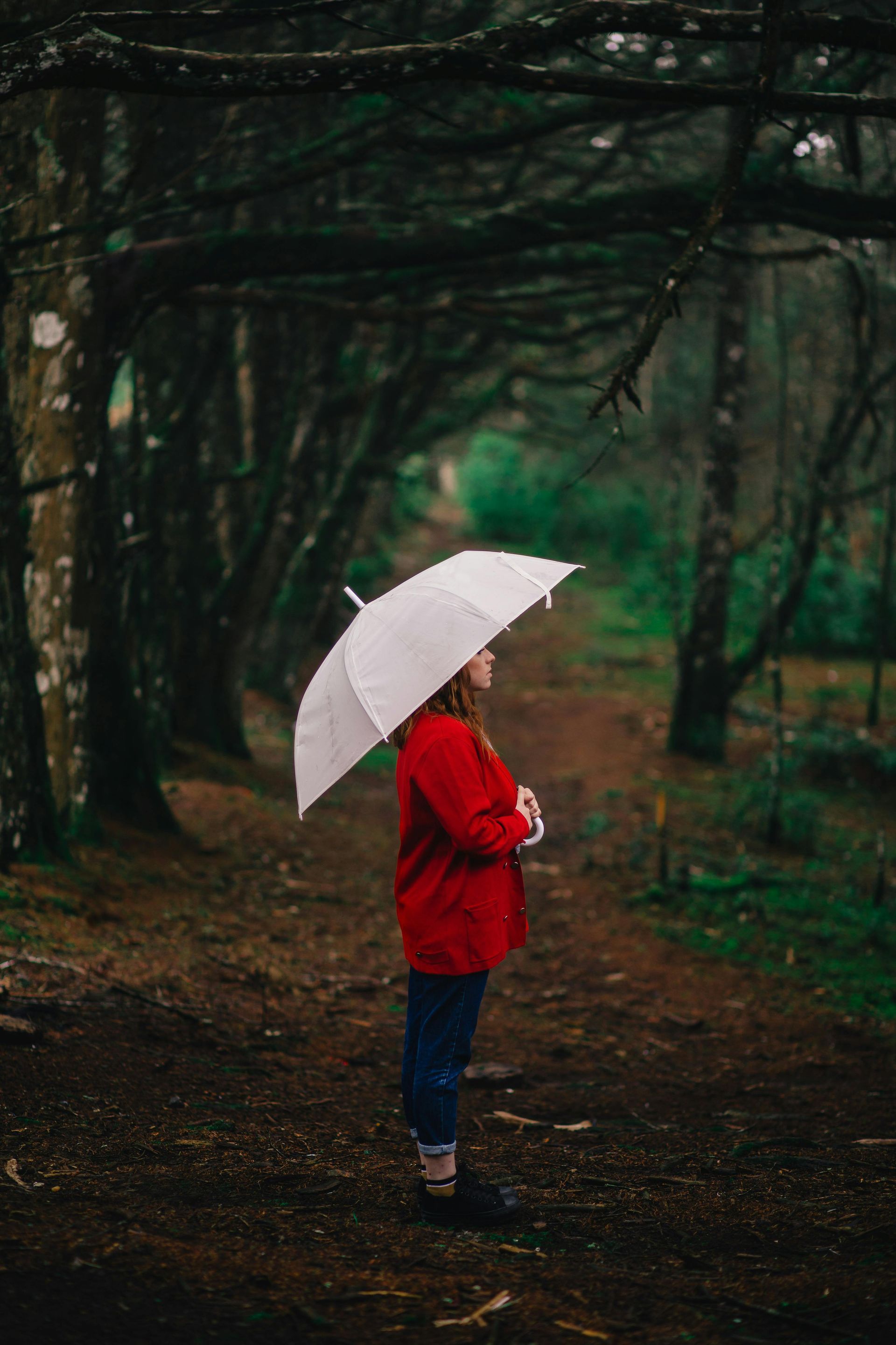 A woman with an umbrella
