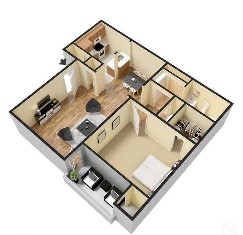 1 Bedroom Floor Plan