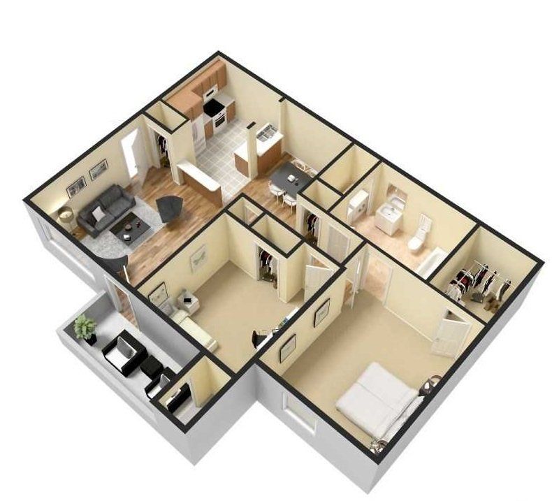 2 Bedroom Floor Plan