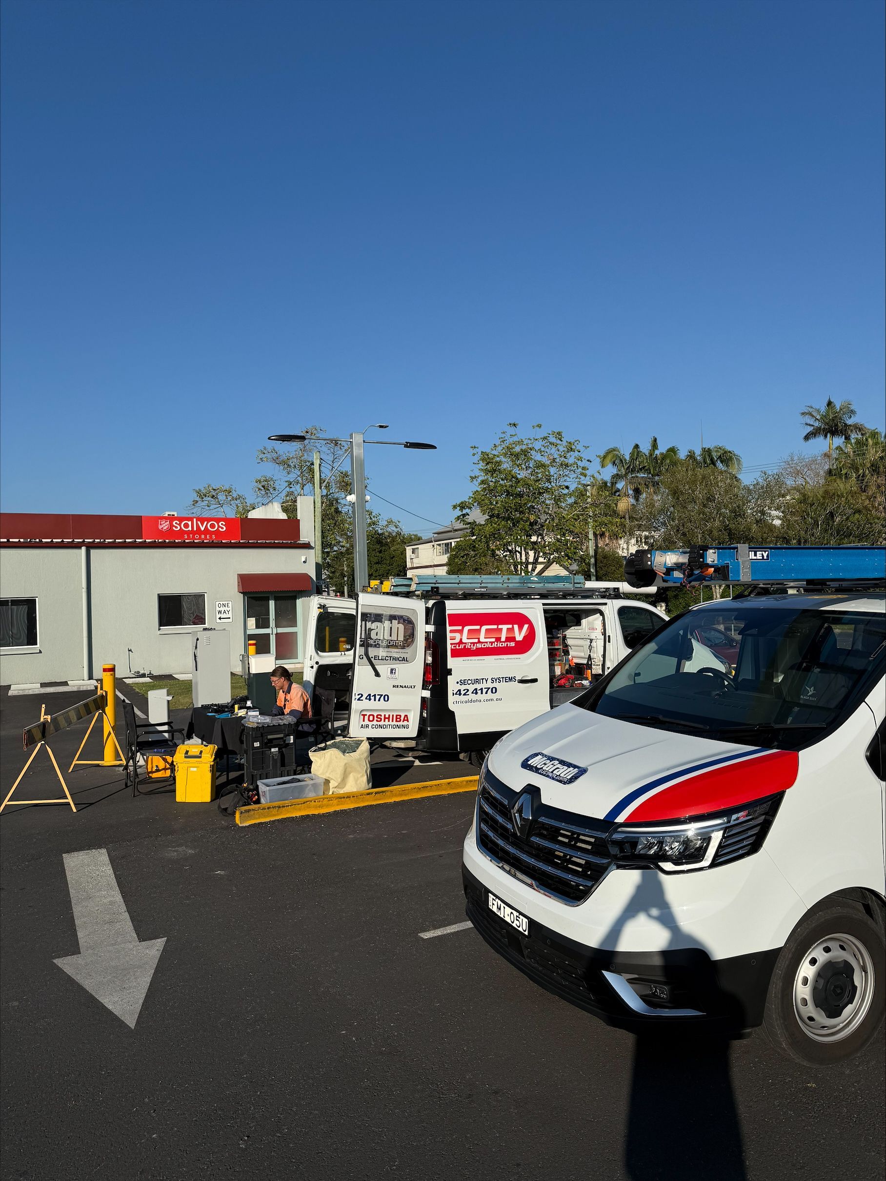 A Row of White Air Conditioning Units — McGrath Electrical & Data in South Grafton, NSW