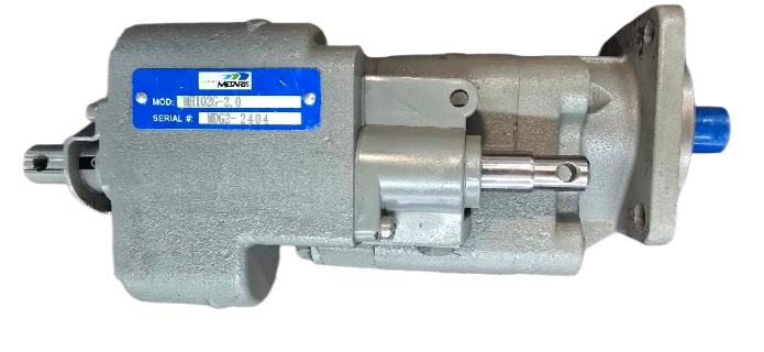 Metaris Dump Pump A close up of a Metaris air shift hydraulic dump pump