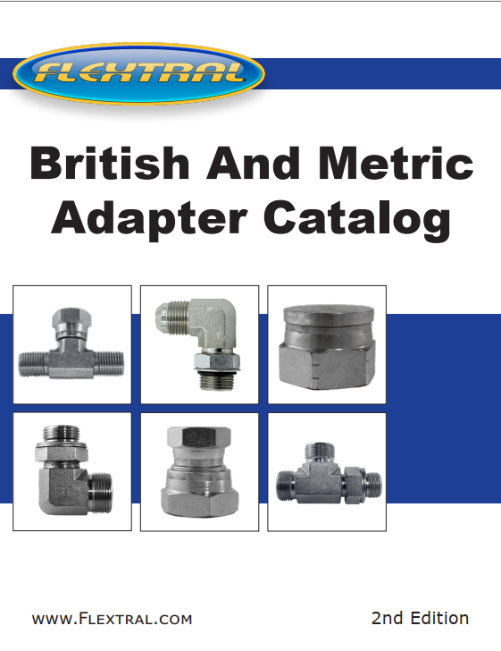 A british and metric hydraulic adapter catalog is shown