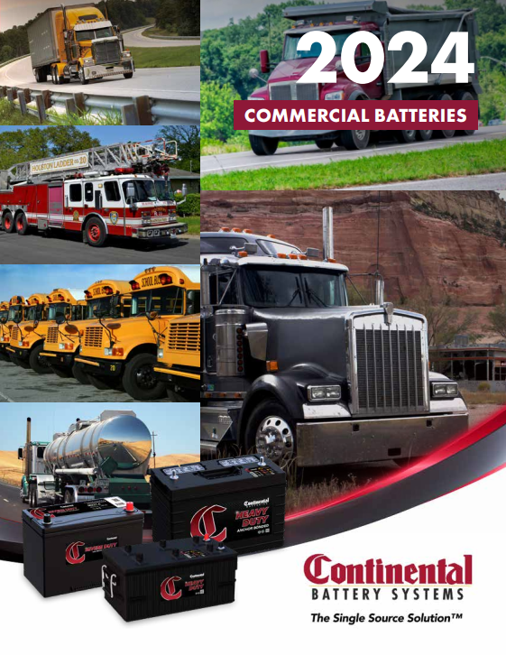 A brochure for commercial batteries from continental battery systems
