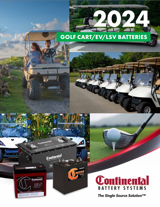 A brochure for golf cart batteries for 2024