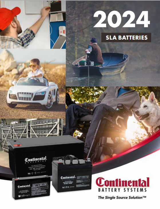 A brochure for continental SLA battery systems for the year 2024