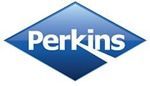 The perkins logo is a blue diamond with the word perkins on it.