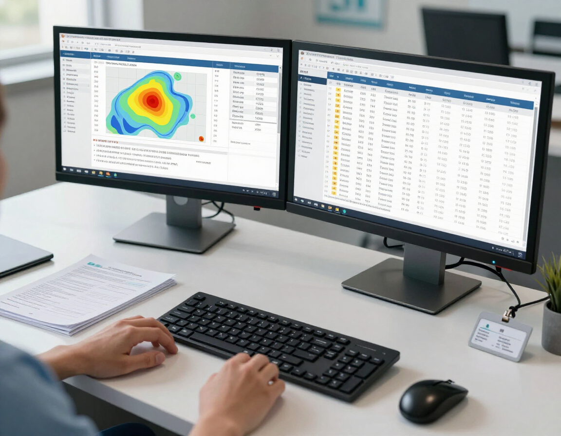 Healthcare administrator reviewing patient flow data