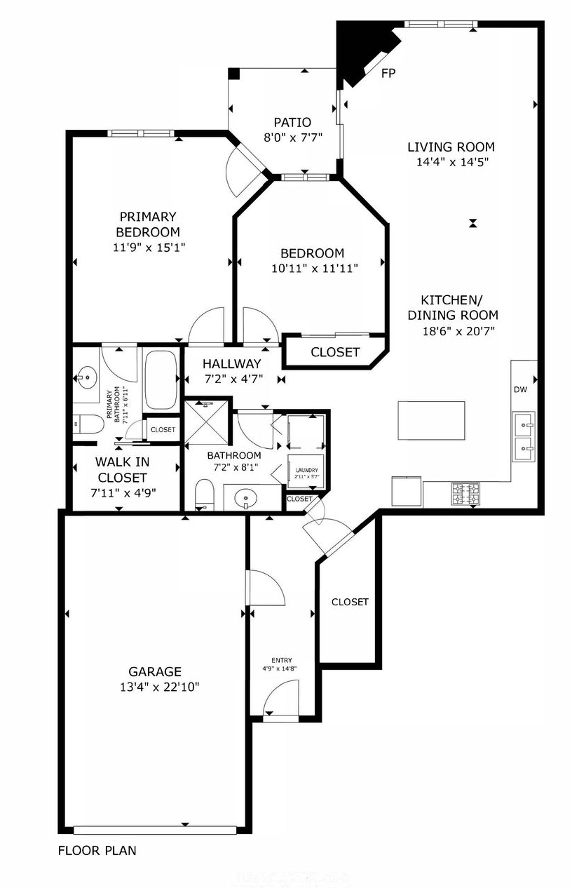 Emerald Park VIllas, 2 Bed, 1 Bath Corner Floor Plans