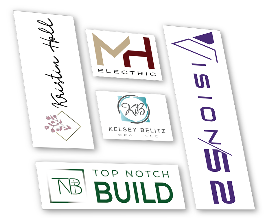 Logos of Kristin Hall, MH Electric, Kelsey Belitz, Vision 25, and Top Notch Build.