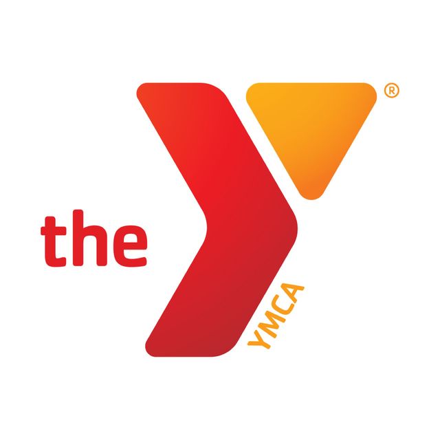 The YMCA logo with a red and orange stylized “Y” and the words “the YMCA”