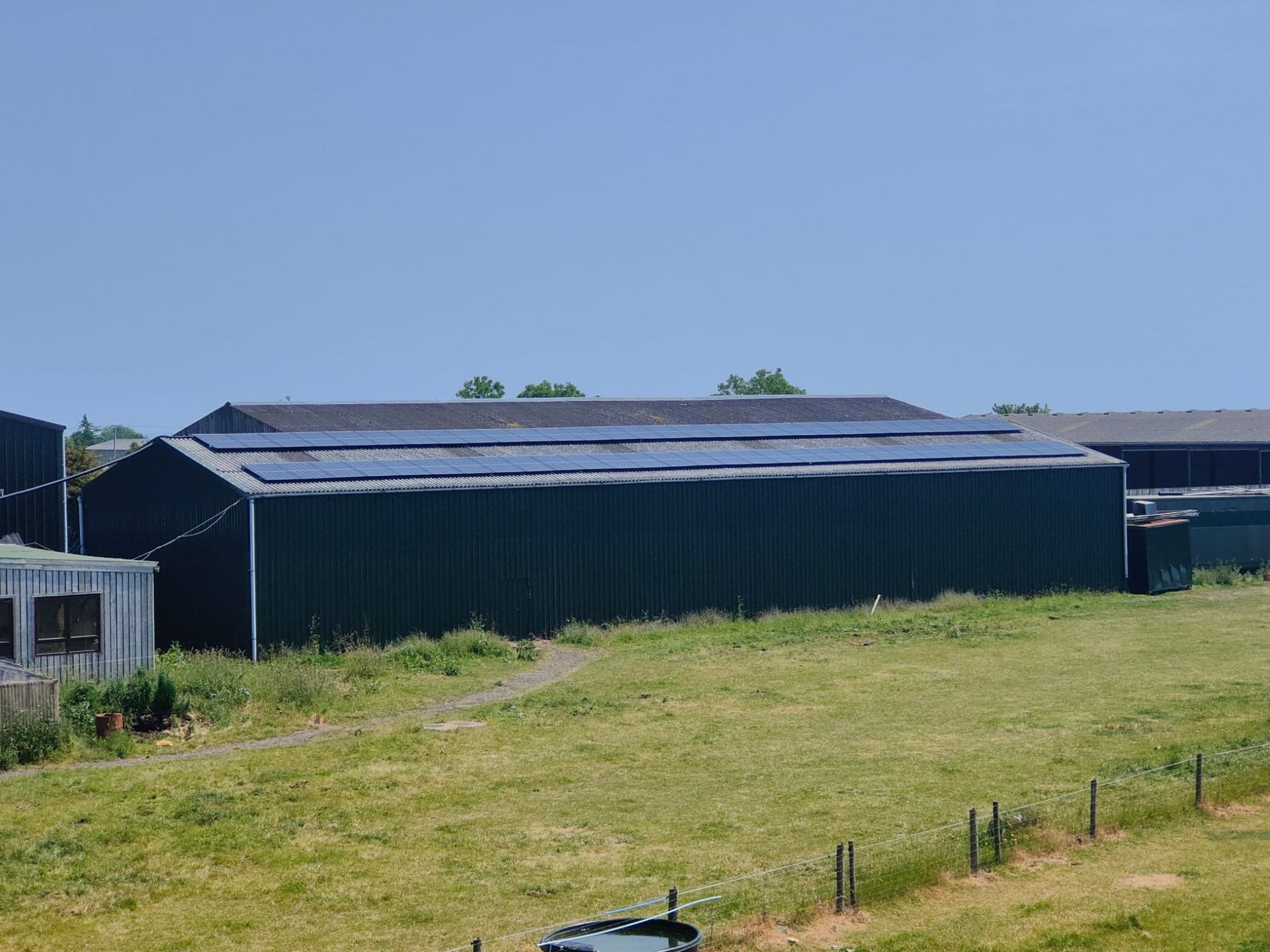 Barn with on roof solar panels
