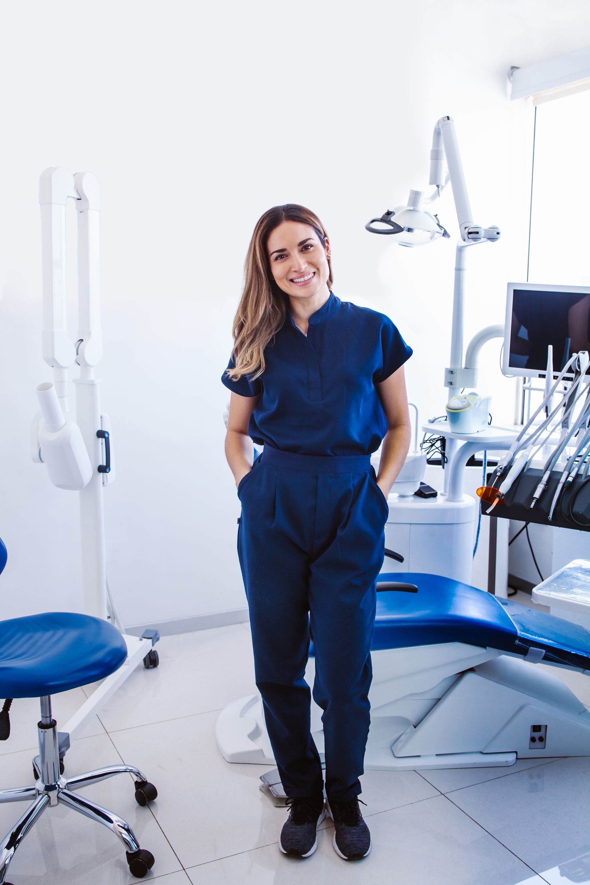 young dentist in her office