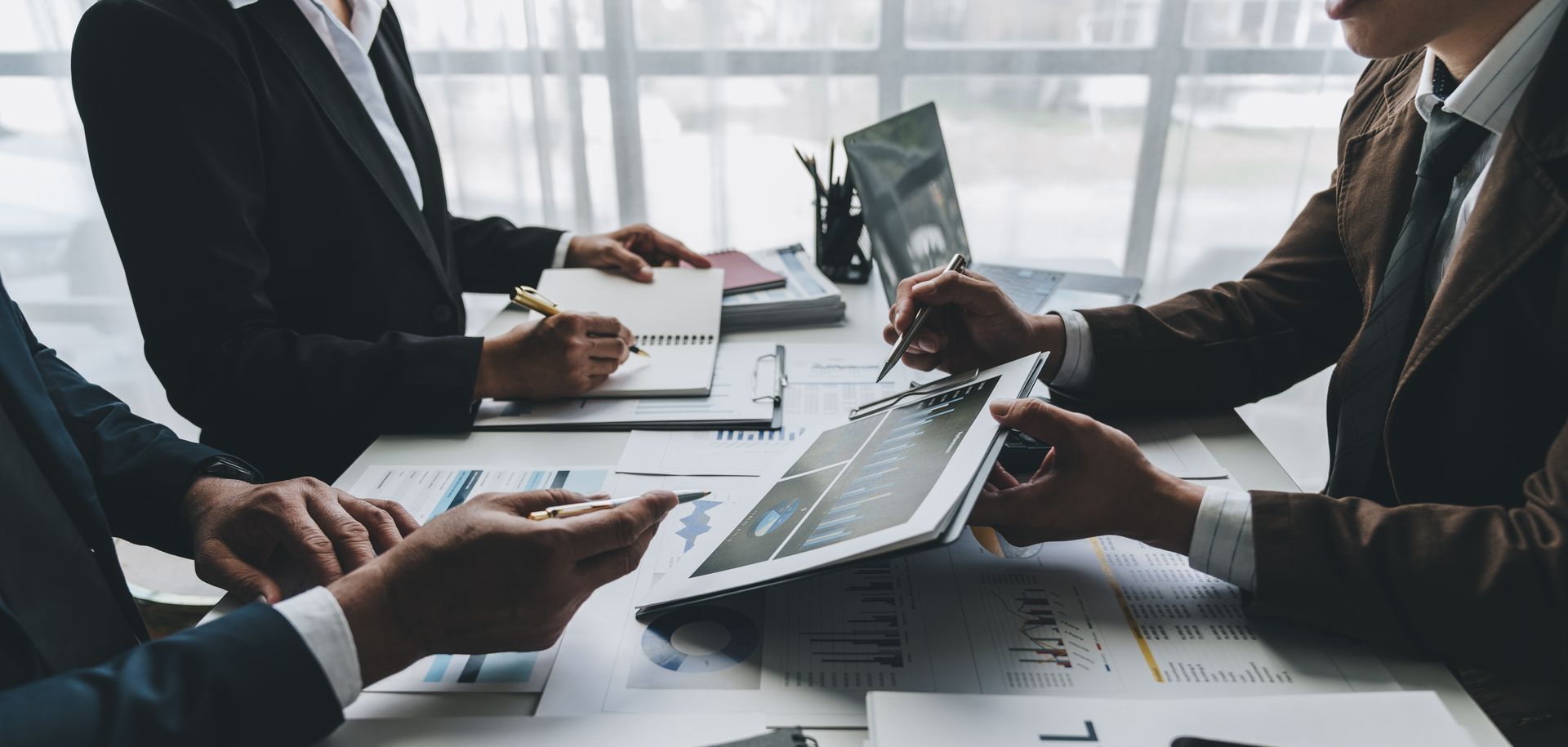 financial reports in the conference room psn