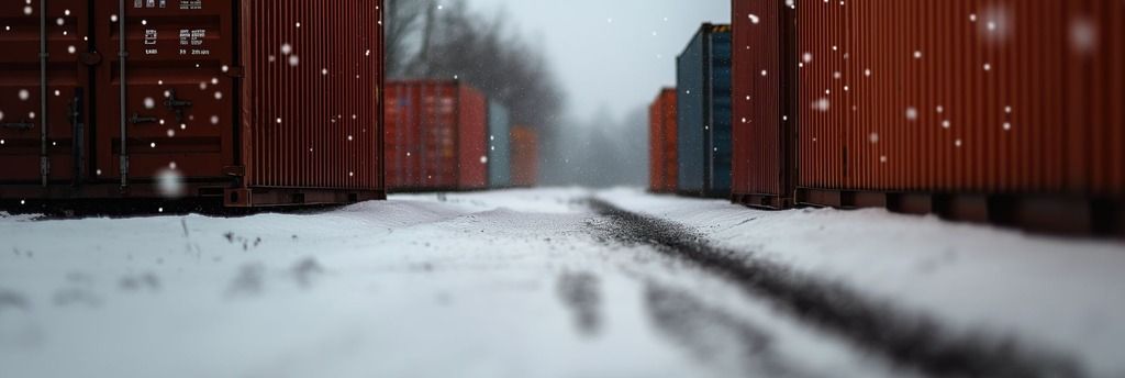 Shipping Container in Indiana weather.