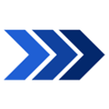 Blue and red heart-shaped graphic; each side has stylized strokes converging at the top, suggesting unity.
