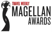 Travel Weekly Magellan Awards logo with black trophy silhouette and red text on white background