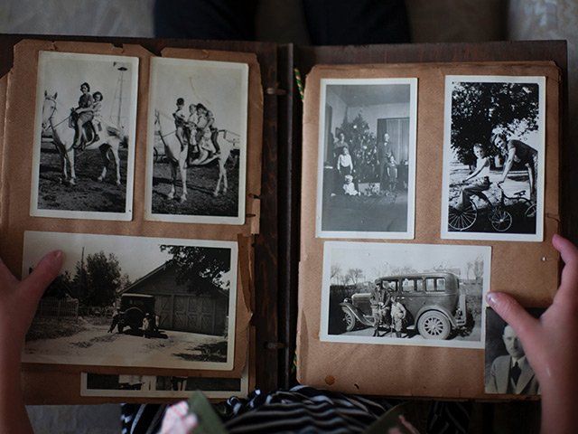a collection of old photographs including one of the eiffel tower