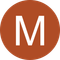The letter m is in a red circle on a white background