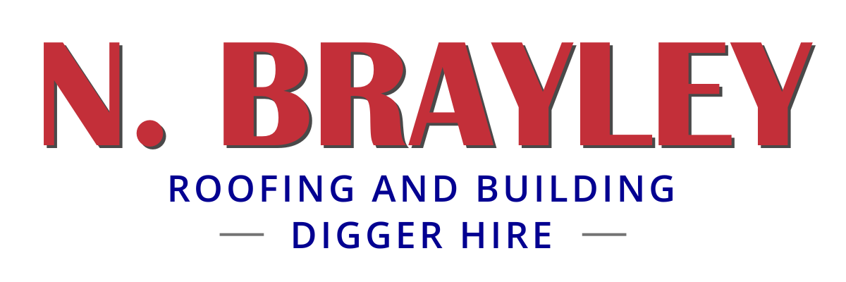 The logo for n. brayley roofing and building digger hire