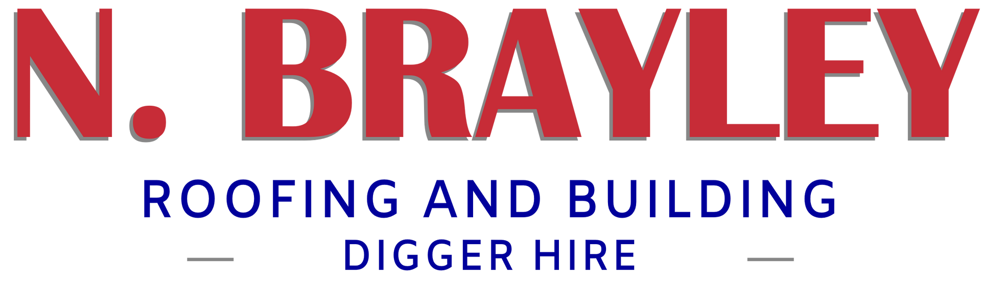 A logo for n. brayley roofing and building digger hire