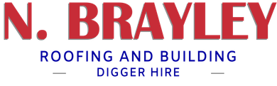 A logo for n. brayley roofing and building digger hire