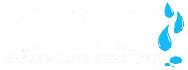 Logo featuring white text and blue water droplets.