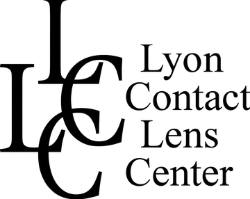 Lyon Contact Lens Center logo in black text and stylized LCC initials on a white background