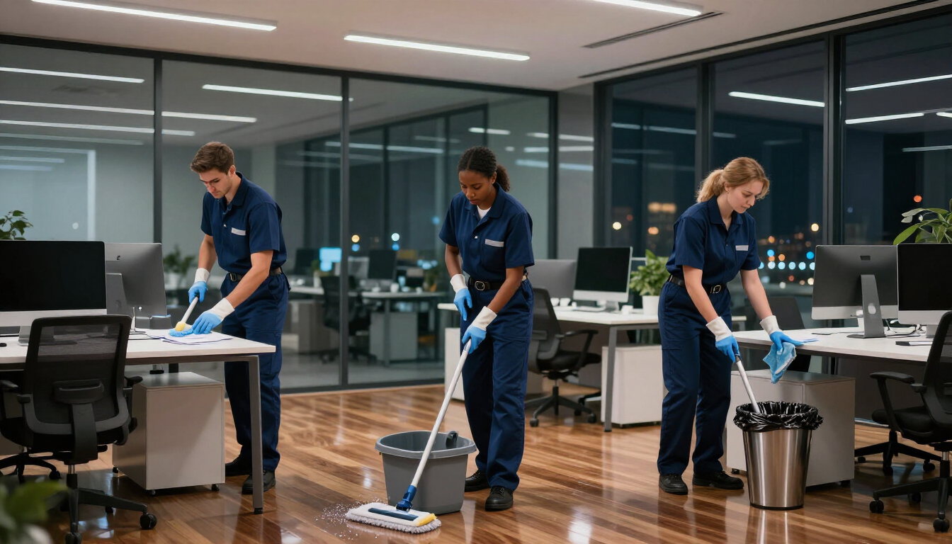 Professional cleaning team