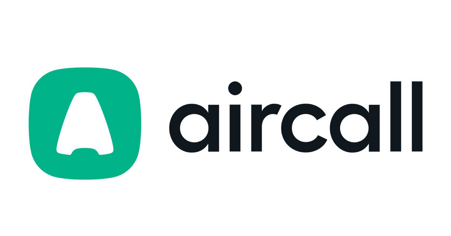 Aircall logo with a green icon and black wordmark on a white background