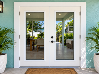 Impact-resistant entry door on a Florida home