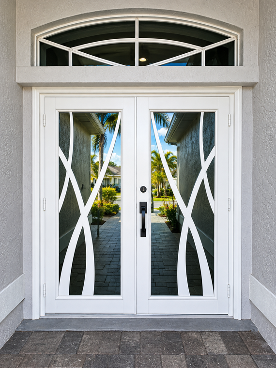 White Impact Entryway Door with White Design