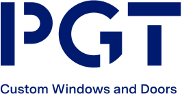 Blue PGT logo with the words 
