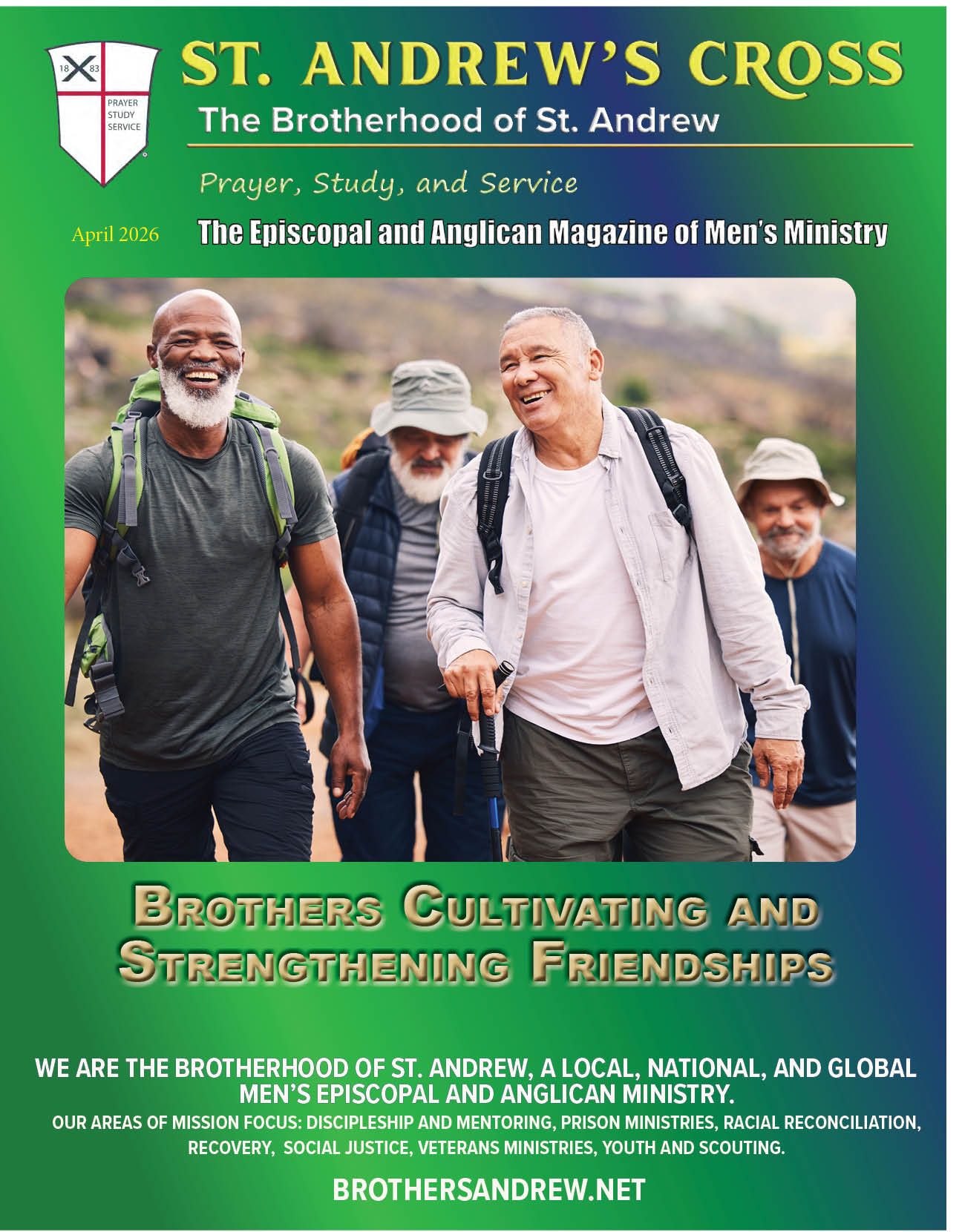 Brochure cover: Men Hiking