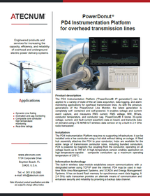 PowerDonut PD4 Instrumentation Platform datasheet — specifications and Dynamic Line Rating capabilities