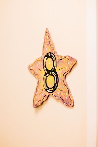 Starfish-shaped decoration with the number 